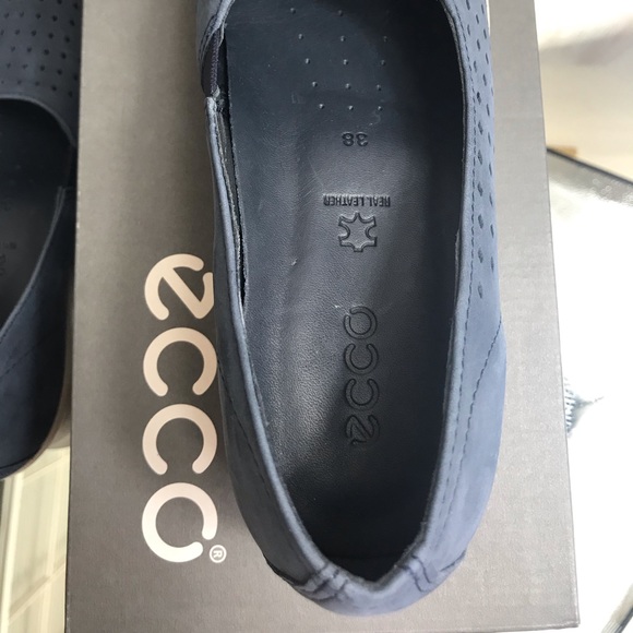 ECCO Felicia Summer Slip On Suede Blue W AUTHENTIC - Picture 7 of 8